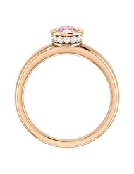 10K Rose Gold 7.00x5.00mm Oval Cut Morganite and Diamond Ring -- LIFETIME WARRANTY