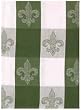 100% Cotton Fleur-de-Lis Jacquard Check Dishtowel, Fern 18" X 28" Set / 6