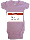 HELLO MY NAME IS ZOE - Name-series - White Or Pink Onesie / Baby T-shirt