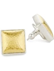 GURHAN "Amulet" Silver with High Karat Gold Accents Button Earrings