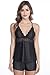 Seven Til Midnight Women's Enchanting 2 Piece Lace Trim Cami Set, Black, Medium