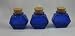 Recycled Cobolt Blue Glass Storage Spice Liquid Jar with Cork 5oz (Pack of 3)