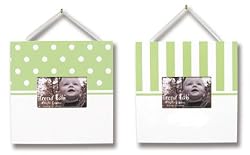 FRAME SET- WT/SAGE DOT/STRIPE - PICTURE FRAME SETS