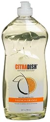 Citra Dish Natural Dish Soap Liquid, Valencia Orange, 25-Ounce Bottles (Pack of 12)