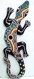 Aboriginal Dot Painted Gecko Wooden Wall Hanging Lizard