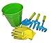 G & F 10051 JustForKids Kids Water Pail with Garden Tools Set and Gloves, Green