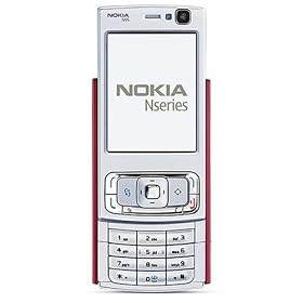 Nokia N95 Unlocked Cell Phone with 5 MP Camera, 3G, Wi-Fi, GPS, MP3/Video Player, MicroSD Slot--U.S. Version with Warranty (Silver/Red)