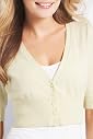 Pure Cotton V-Neck Cropped Cardigan [T38-5271-S]