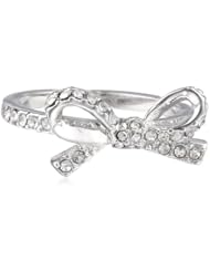 kate spade new york "Skinny Mini" Pave Jet and Clear Bow Ring, Size 6