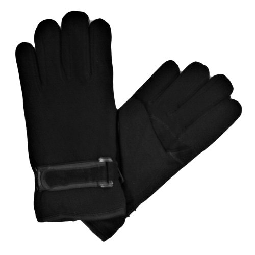Black Ladies Thermal Insulate Gloves With Textured Palm