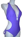 Womens Monokini Swimsuit, Aloha, One Piece / Two Piece, Purple