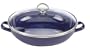 Chantal Enamel-On-Steel 3-1/4Quart Party Pan with Tempered Glass Dome Lid, Cobalt Blue