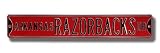 ARKANSAS RAZORBACKS ARKANSAS RAZORBACKS AVE Red AUTHENTIC METAL STREET SIGN (6 X 36)
