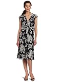 Evan Picone Womens Printed Obi Sash Chiffon Dress