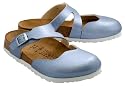 BIRKI'S Benita Clogs Mules Comfort Shoes Blue Womens SZ
