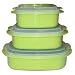 Kitchen & Housewares : Calypso Basics 3-Piece Microwave Steamer Set, Lime