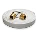 Key Fire Single Jacket Fire Hose, White, 1-1/2" ID, 50 feet, 650 PSI Burst Pressure, M x F NST Brass Connectors