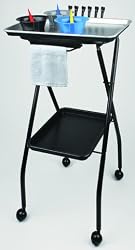 FT59-A Fold-A-Way Coloring Service Cart w/Stain Resistant Aluminum Tray