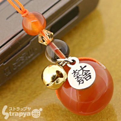 歴女御用達！「時代屋」コラボ◆戦国武将×パワーストーン家紋ストラップ(石田三成/ナチュラルアゲート)NRM-1-04