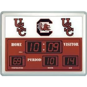 South Carolina Fighting Gamecocks NCAA Scoreboard Clock and Thermometer (8.25x12.25)