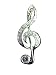 Rhinestone G-Clef Music Brooche Pin