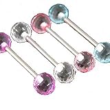 AQUA Disco Ball Tongue Ring Body Jewelry