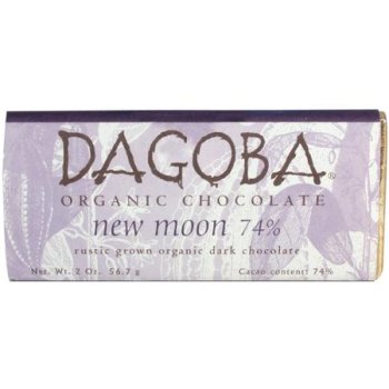 Candy Bar, New Moon, Dark Chocolate (74% Cacao Content), Organic, 2 oz., package of 12 by Dagoba Organic Chocolate Candy