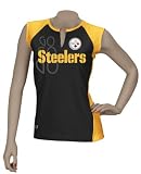 Pittsburgh Steelers Womens Black Two-Toned Split Neck T-Shirt