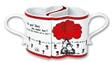 Produkt-Bild: Sheepworld 040838 Doppelherztasse "Ich geb' Dich nie mehr her!"