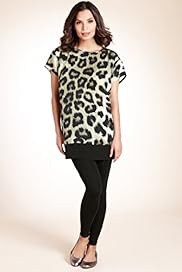 Slash Neck Animal Print Tunic