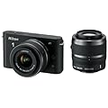 Nikon 1 J1 Compact System Camera - Black (10-30mm and 30-110mm Twin Kit, 10MP) 3 inch LCD Screen