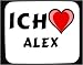 K&uuml;che & Haushalt : Mauspad mit Ich liebe Alex Dekoration