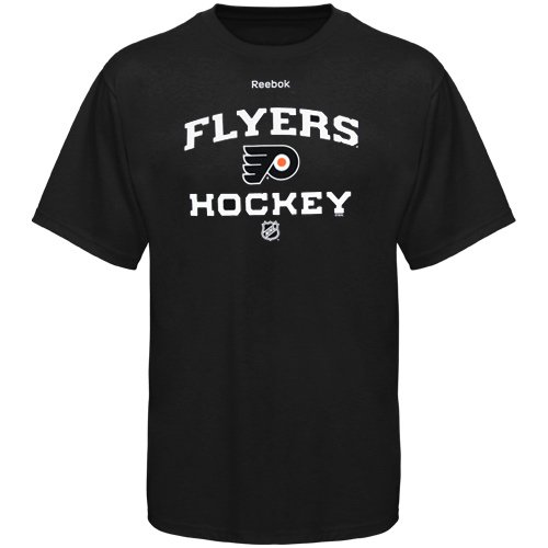NHL Philadelphia Flyers Authoritative Black Short Sleeve Tee (Black, X-Large)