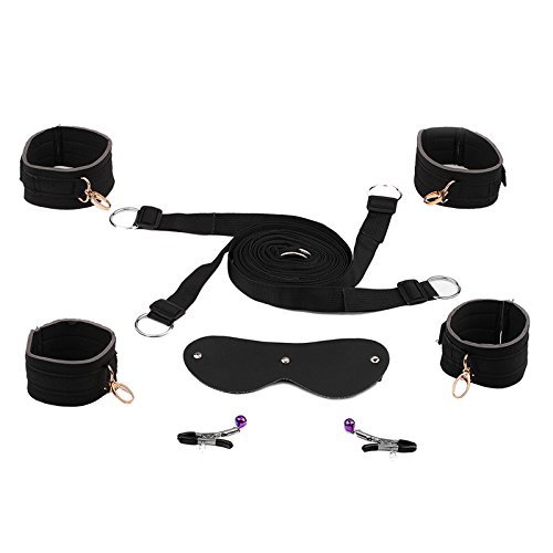 Bed-Restraint-System-Black-With-Eye-Mask-and-Nipple-Clamps-Vmitor-Under-the-Bed-Bondage-Restraints-With-Cuffs-