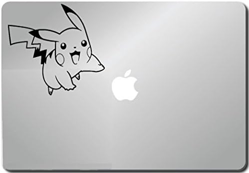 Auto - Decal - Sticker - Flying - Pikachu - Pokemon - Playing Card - Black - (5 inches) Window Sticker for Car, Truck, Motorcycle, Laptop, Ipad, Wall (Pikachu flying)