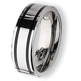 Tungsten Carbide Ring with Black Enamel (8.0 mm) - Sizes 7-13
