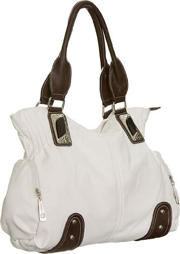 Off White and Brown ''Troya'' Tote
