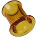 Pair of Glass Double Flared Eyelets: 6g, Honey