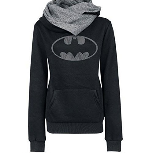Christmas Present Women Cotton Long Sleeve Coat Top Tees Batman Hoodies Sweatshirts