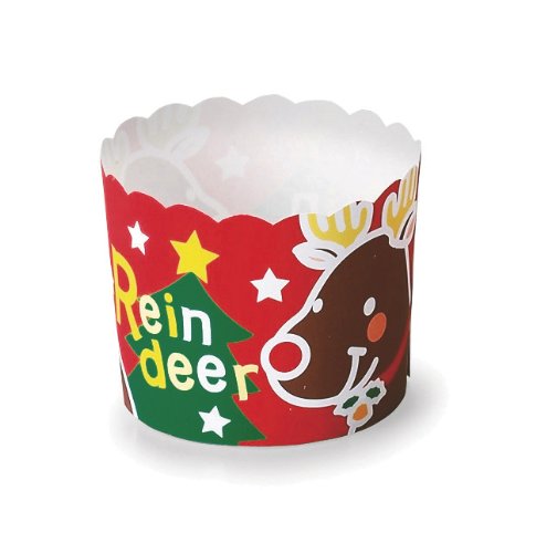 Welcome Home Brands T70103BX Free-Standing Baking Cups, Set of 12, Reindeer