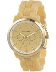 Vernier Womens VNR11122WT Oversized Soft-Touch Tortoise Enamel Bracelet Watch