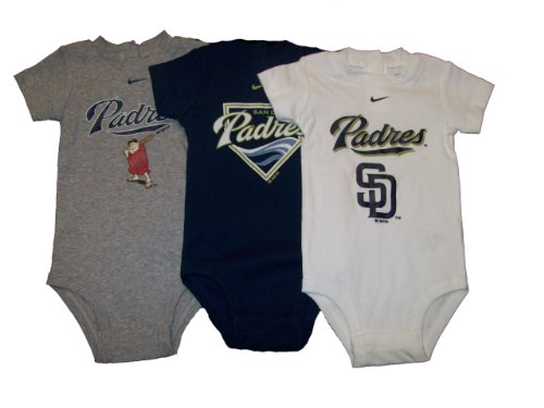 San Diego Padres Nike Baby 3-Pack Creepers3-6 Months