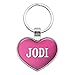 Graphics and More Metal Keychain Key Chain Ring Pink I Love Heart Names Female J Jett - Jodi