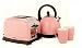 Hinari Traditional PINK kettle +toaster + 2x mugs set
