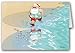 Beach Jogging Santa Christmas Card - 12 carsd/13 envelopes