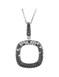 14K White Gold Black and White Diamond 18inch Necklace