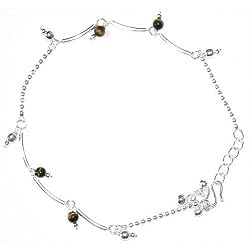 Womens Jewelry Ankle Bracelets Sterling Silver Pair 10.5 inches 17 gms.