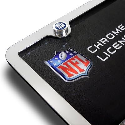 NFL New York Giants License Plate, Frame Chrome Screw Covers