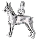 Miniature Pinscher Dog Hand Made Silver Jewelry Charm