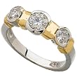 Two Tone Charming Diamond Fashion Ring